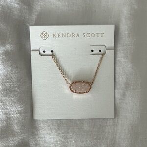Kendra Scott Rose Gold w/ Iridescent Druzy Oval Necklace